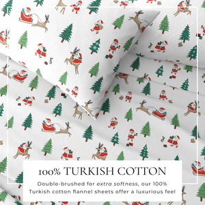 4-Piece Turkish Cotton Christmas Flannel Sheet - Whittaker Collection