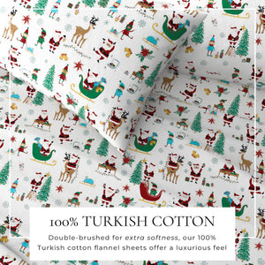 4-Piece Turkish Cotton Christmas Flannel Sheet - Whittaker Collection