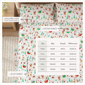 4-Piece Turkish Cotton Christmas Flannel Sheet - Whittaker Collection