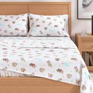 4-Piece Turkish Cotton Christmas Flannel Sheet - Whittaker Collection