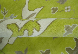 Green and Ivory Hand knotted Oriental Oushak Multi Size wool Area Rug