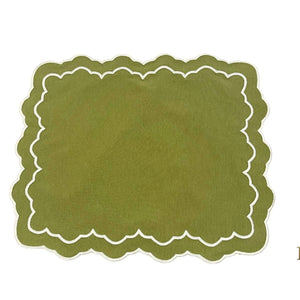 Elara Green Rectangle Fabric Placemat