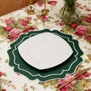 Vista Green Wavy Faux Leather Placemats