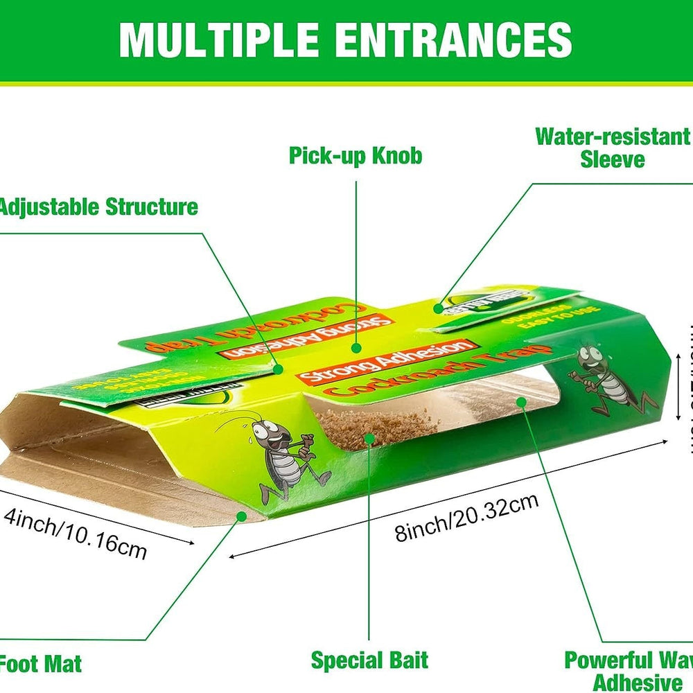 Green Killer Cockroach Trap - Sticky Glue Traps 10pcs – Roach & Flea Catcher