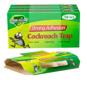 Green Killer Cockroach Trap - Sticky Glue Traps 10pcs – Roach & Flea Catcher