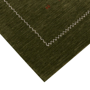 Green Modern Design Hand Loomed Wool Area Rug
