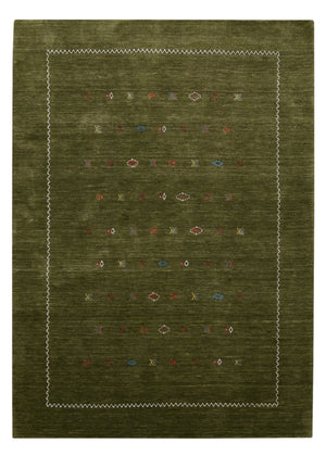 Green Modern Design Hand Loomed Wool Area Rug