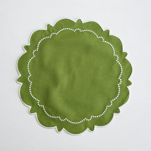 Harmony Green Round Fabric Placemats