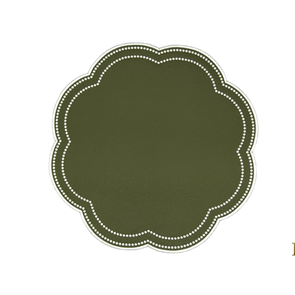 NURTURE GREEN SCALLOPED FAUX LEATHER PLACEMAT