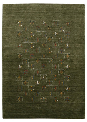 Green Tribal Design Hand Loomed Wool Area Rug