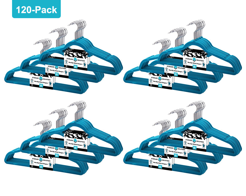 120 Pack of Premium Velvet Non-Slip Hangers with 360 Degree Rotatable Hook