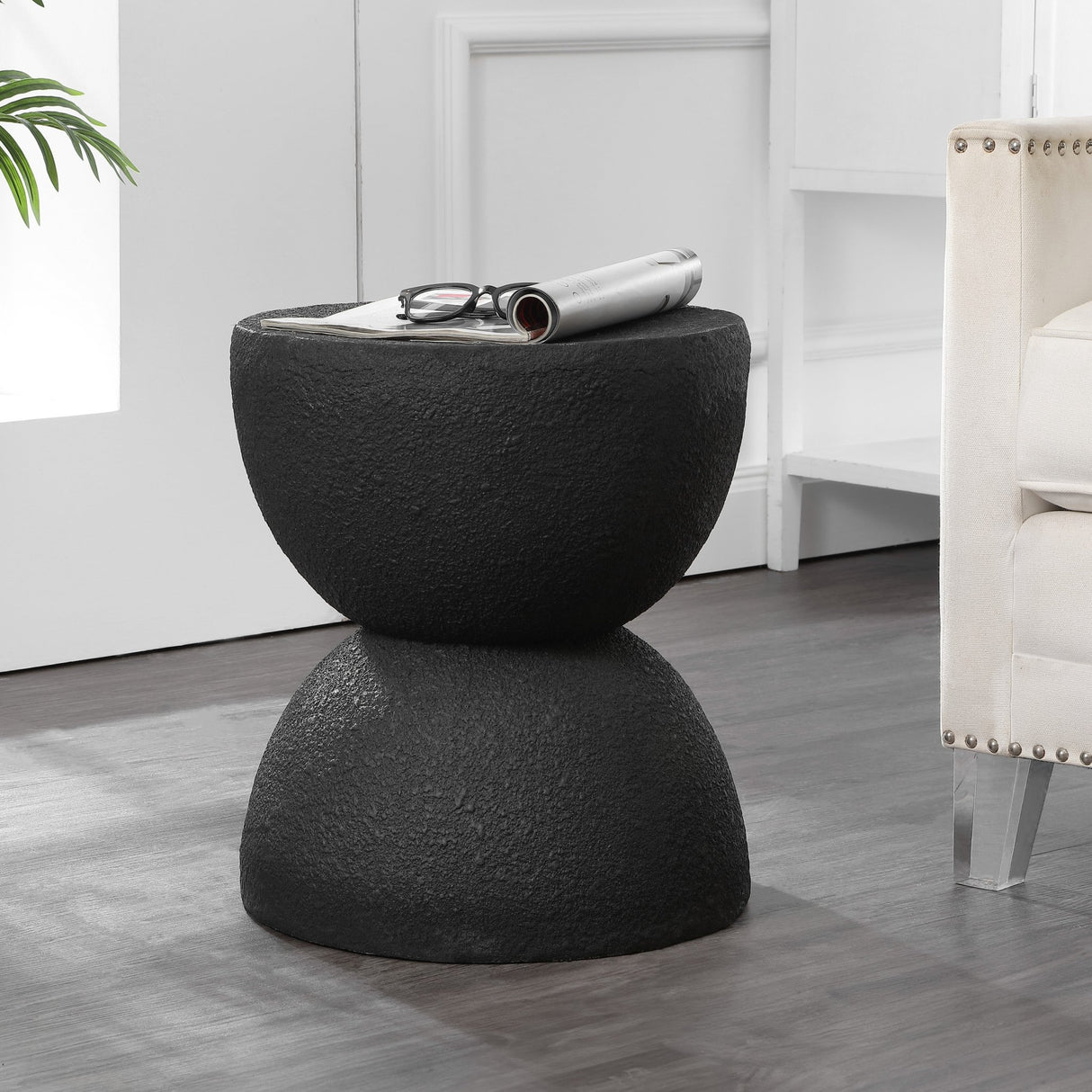 Greta-mid-century-modern-drum-indoor/outdoor-accent-table-Outdoor-Tables