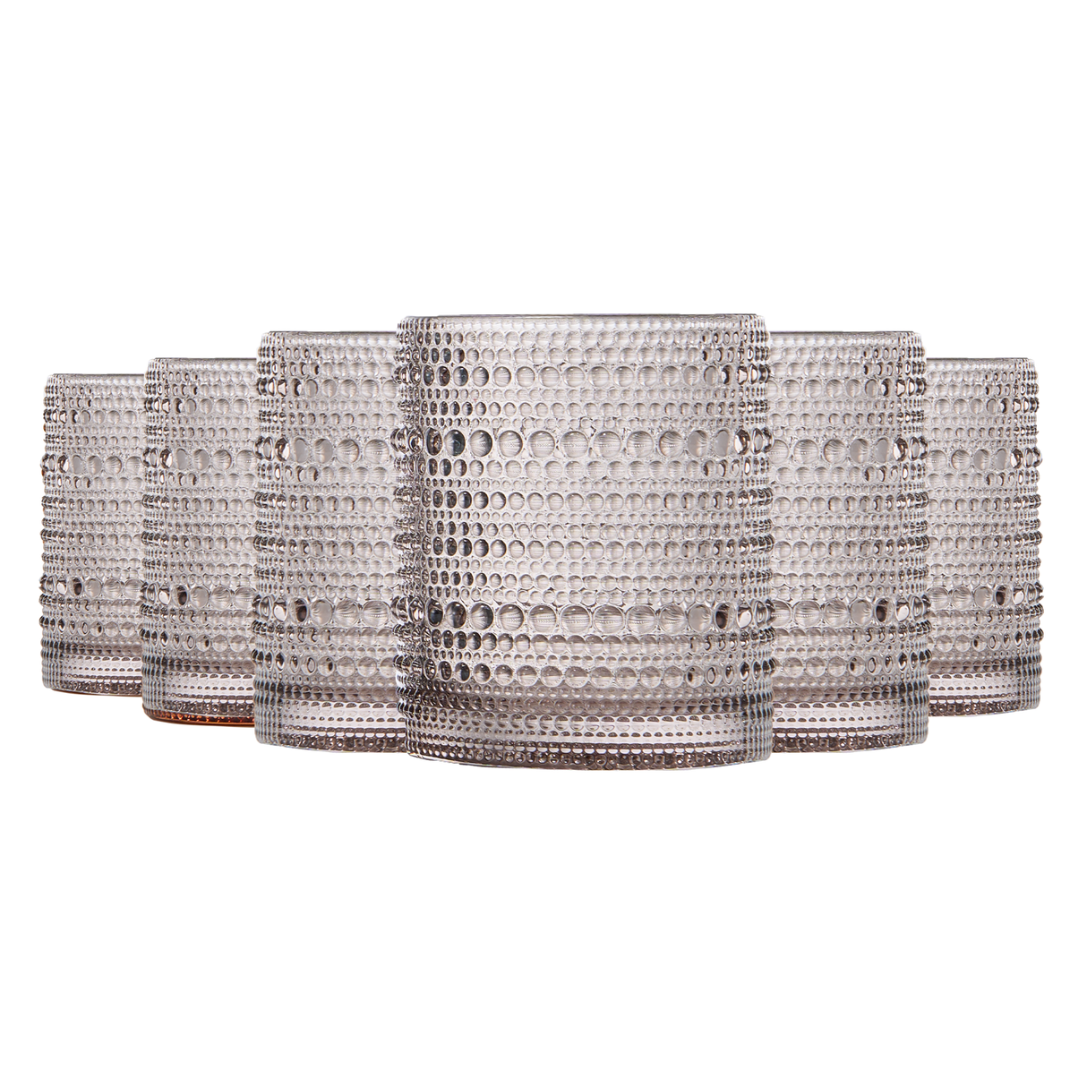 Tonal Hobnail Lowball Glassware, Set of 6