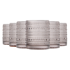 Tonal Hobnail Lowball Glassware, Set of 6