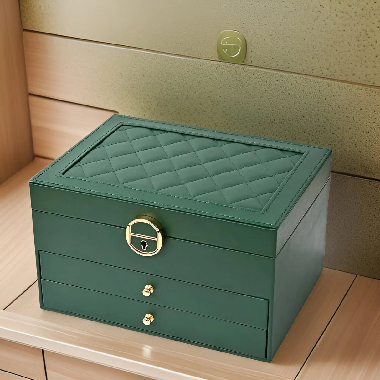 PU Leather Jewelry Box Organizer Multi Layer Jewelry Storage Case with Compartments