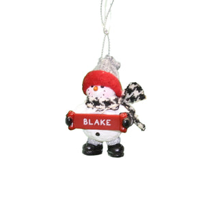 Cozy Snowman Ornament (Letters A - F) -