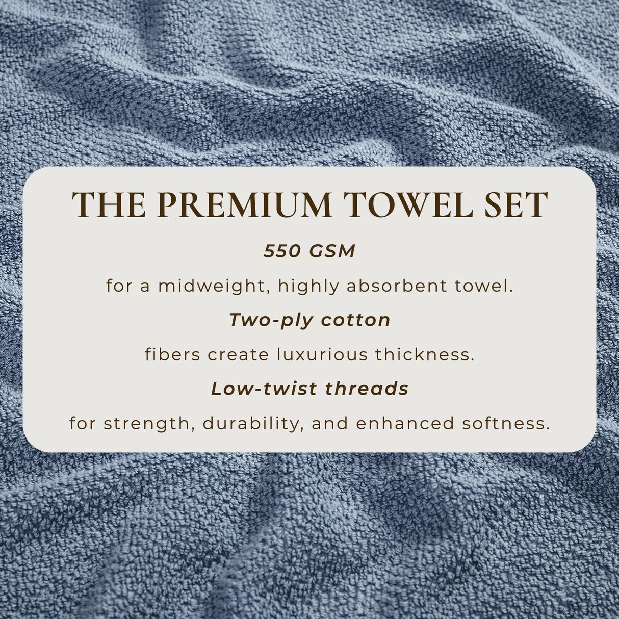 Cotton textured bath towel set - acacia collection