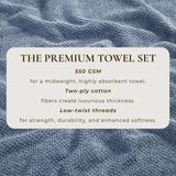 Cotton textured bath towel set - acacia collection