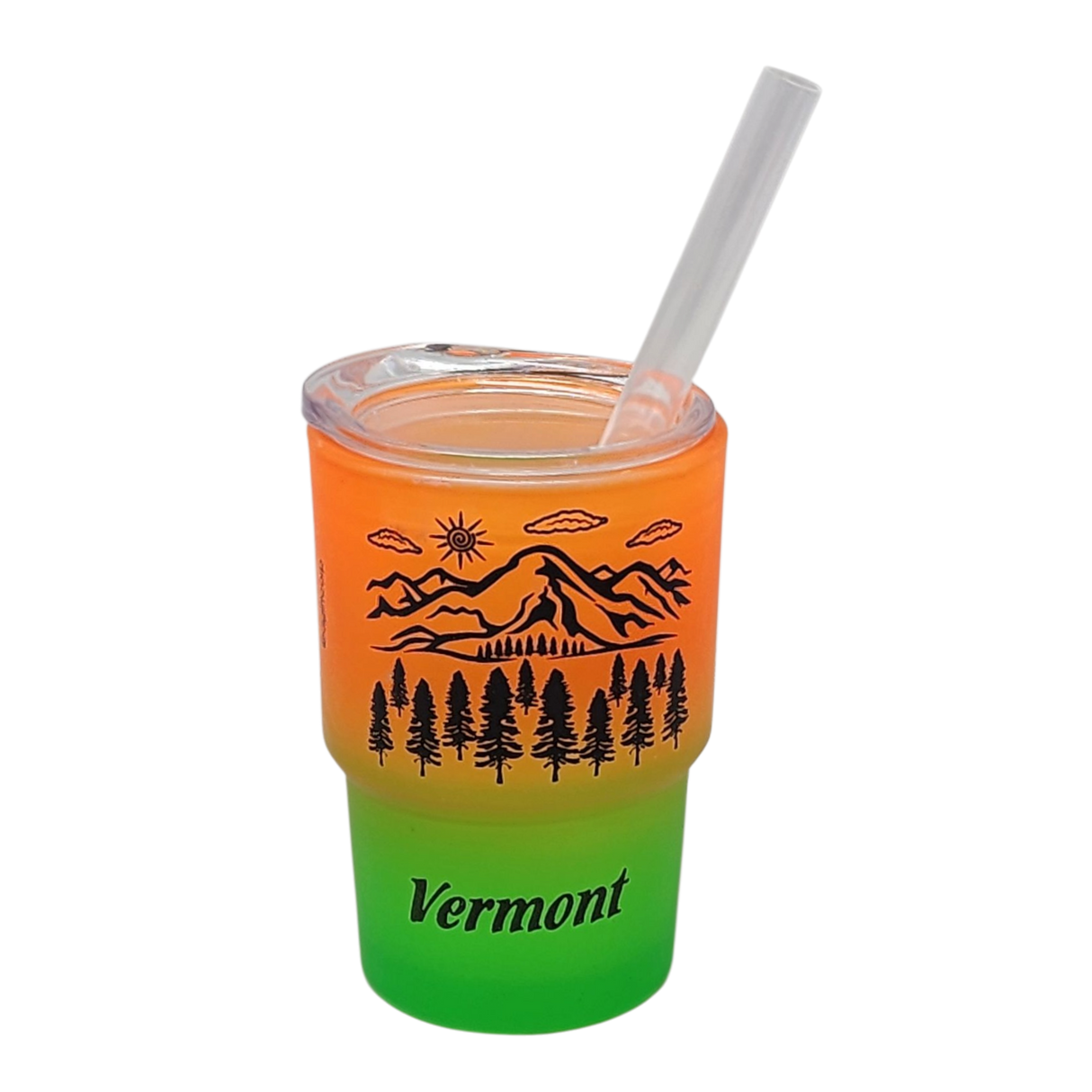 Vermont Green Mountains Glass 2oz Shooter -  Indigo Twilight