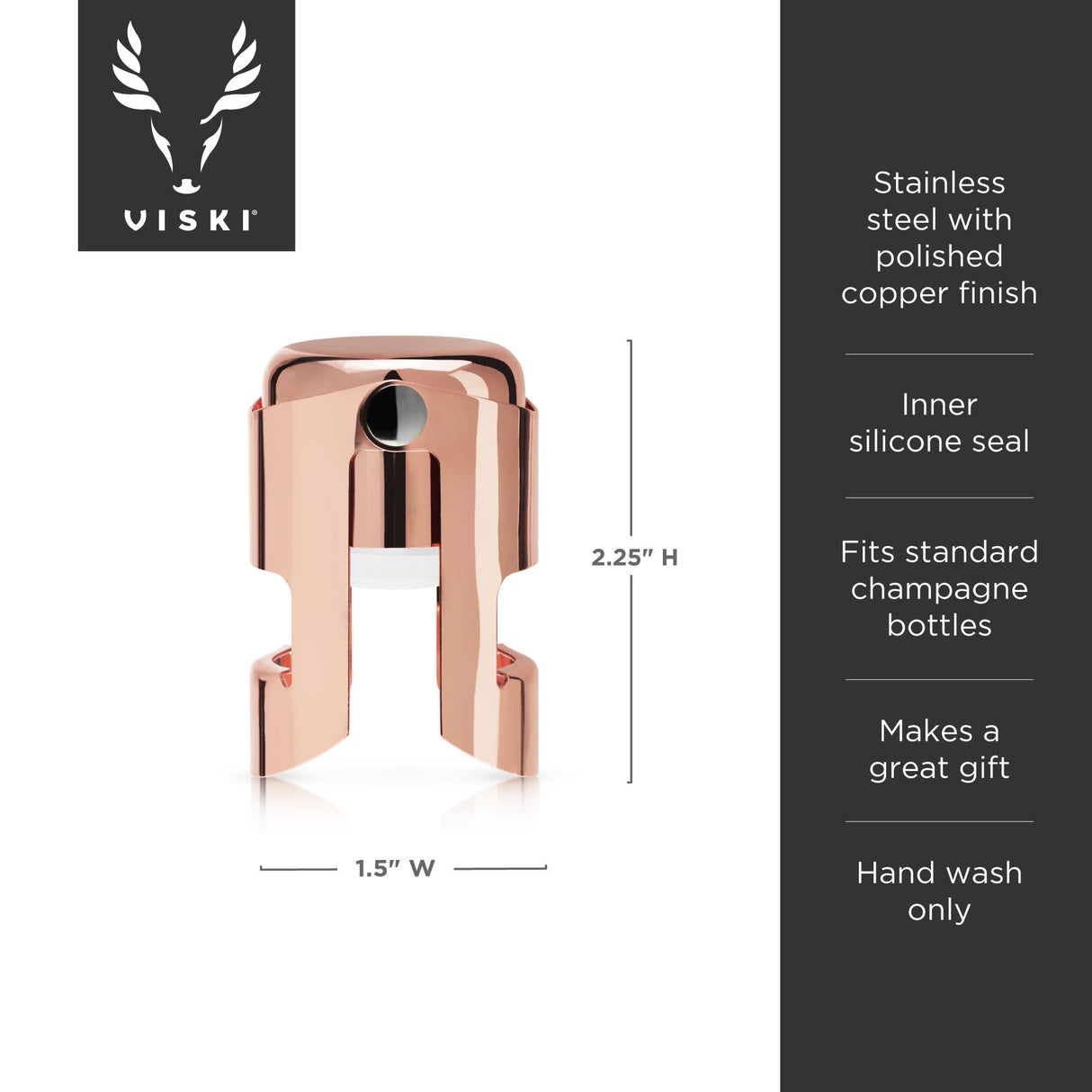 Copper champagne stopper by viski®