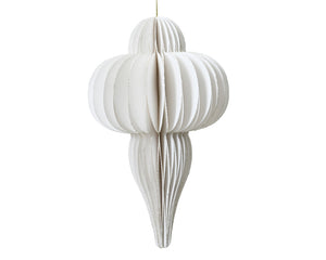 Finial Honeycomb Paper Ornament - 16 Inch -  White