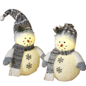 Cozy Lighted Snowman -
