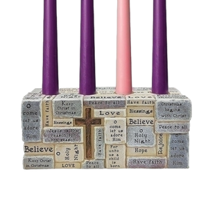 Resin Stone Block Advent Candle Holder