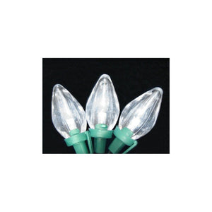 LED C7 String Lights - Cool White / Green Wire - 50 Lights