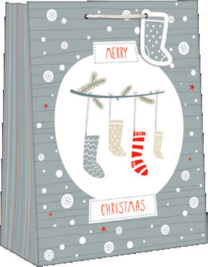 Medium Sized Whimsical Giftbag - Hello Snow