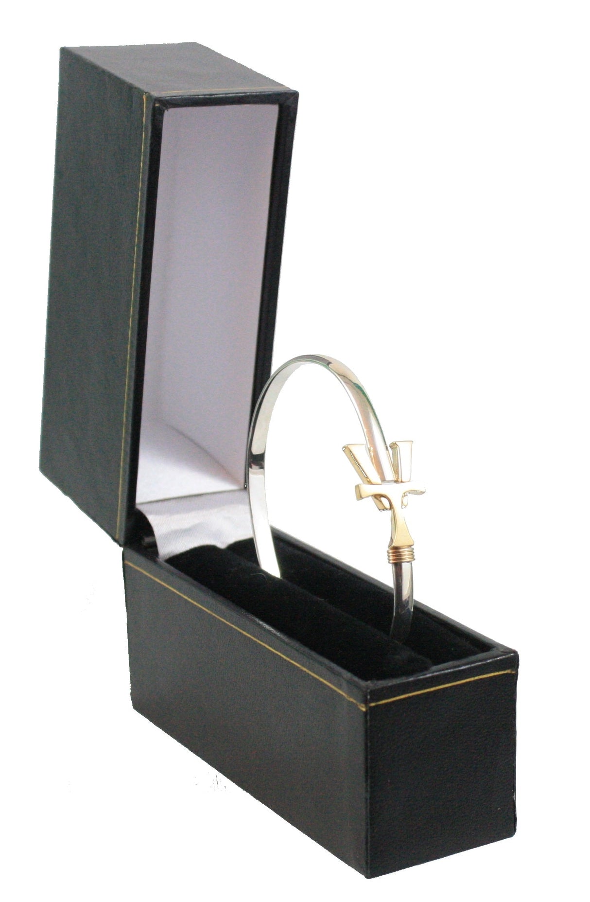 Vermont   Hook Bracelet with Gold 'VT' - 4mm Band - 7.5 Inch