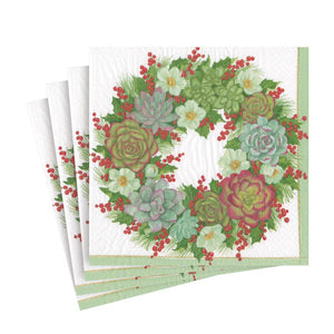 Succulent Wreath Paper Luncheon Napkins