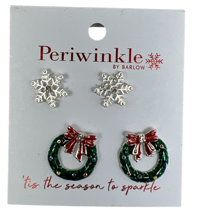 Snowflake and Wreath Duo Earrings