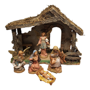Figure Set With Stable - Fontanini - 5" Scale
