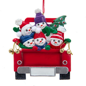 Snowman on Truck Ornament - Family of 2