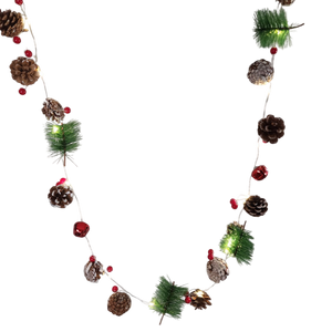 Lighted Pinecone Garland