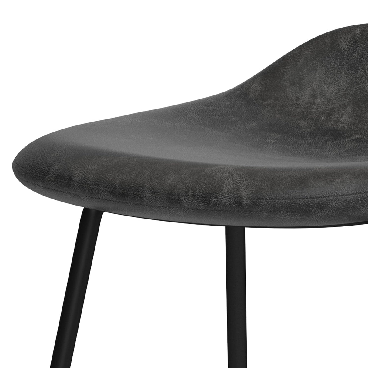 Horizons Faux Leather Stool with Padded Seat and Footrest, Set of 2