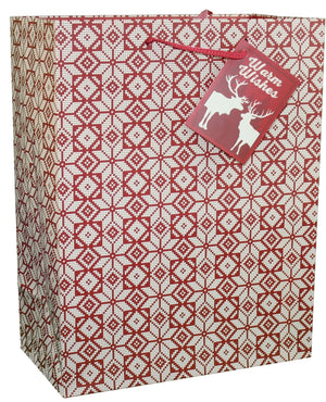 Rustic Christmas Gift Bag - Knit Sweater Large