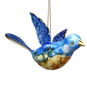 Blown Glass Bluebird - Azure Sky
