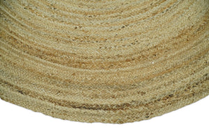 Hand Braided Solid Round natural Brown Jute Rug