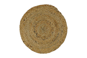 Hand Braided Solid Round natural Brown Jute Rug