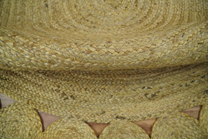 Hand Braided Solid Round natural Brown Jute Sisal Rug