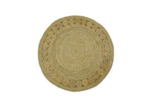 Hand Braided Solid Round natural Brown Jute Sisal Rug