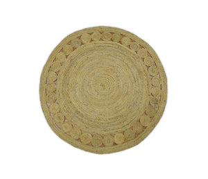 Hand Braided Solid Round natural Brown Jute Sisal Rug