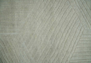 Hand carved Beige Geometrical Stripes Pattern Hand Knotted 9x12 Wool Area Rug