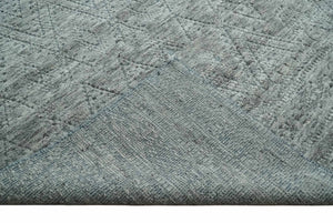 Hand carved Geometrical Design Ivory, Gray and Charcoal Hand knotted wool Area Rug