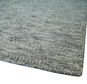 Hand carved Geometrical Design Ivory, Gray and Charcoal Hand knotted wool Area Rug