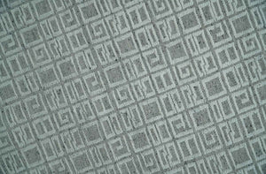Hand carved Silver and Charcoal Traditional Geometrical Pattern Hand Knotted 8.2x10.6 Wool Area Rug