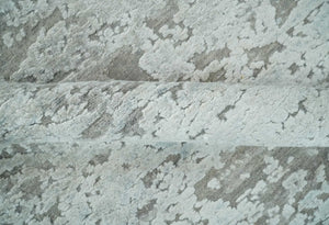 Hand Carved Texture Modern abstract Silver and Gray Hand Knotted 8x10 wool and Art Silk Area Rug