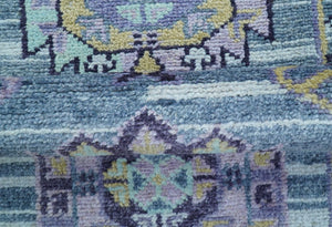 Hand knotted 2.6x8 Gray Traditional Transitional Design Wool Area Rug