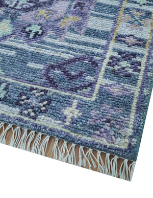 Hand knotted 2.6x8 Gray Traditional Transitional Design Wool Area Rug